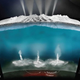 Graphic showing the hypothesized interior of Enceladus, with venting through cracks at the surface.